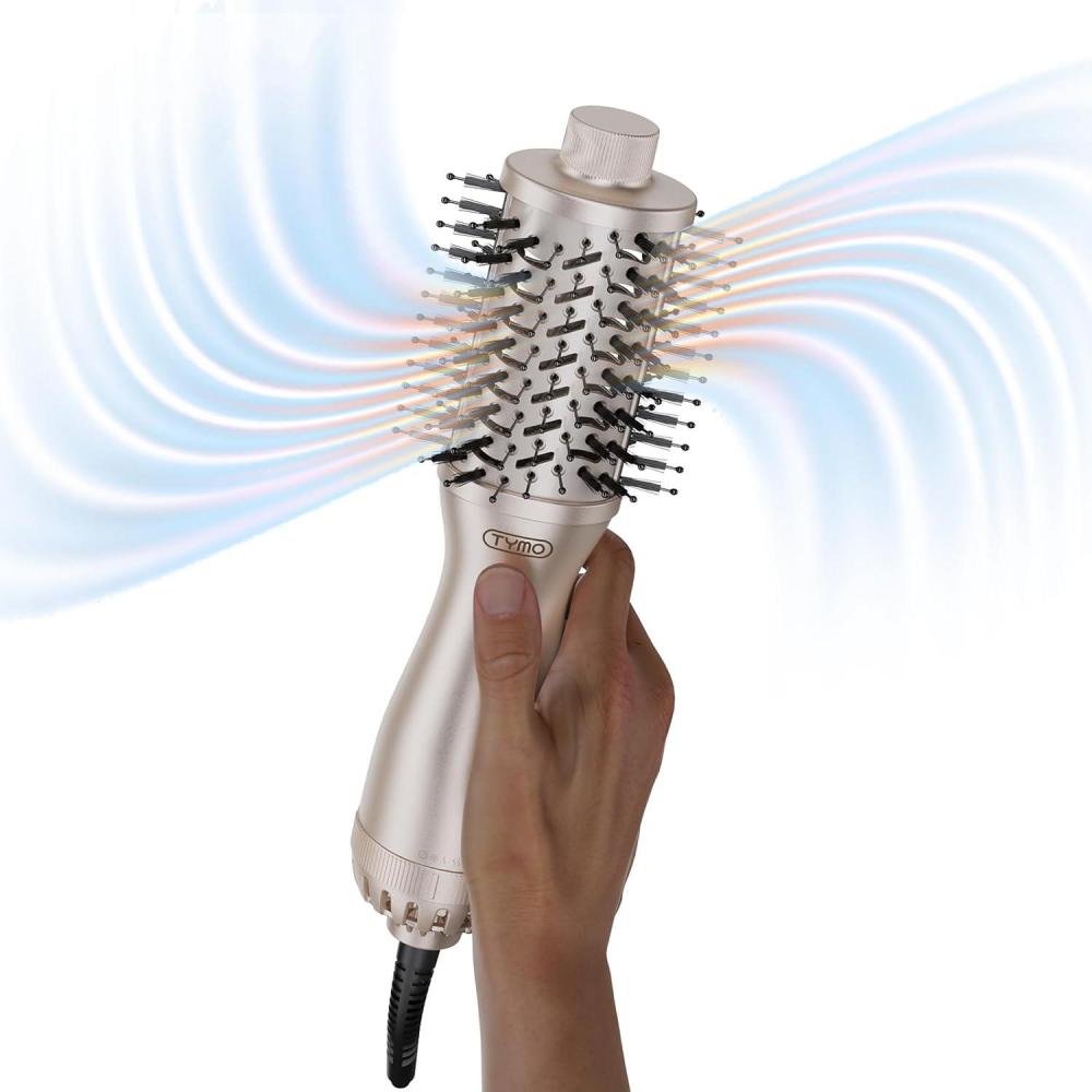 TYMO 2.0 Hair Blow Dryer Brush – Blowout Hot Air Brush, One Step Volumizer, Upgraded 2 Inch Barrel Roller Curling Styler, 3X Faster Drying, 0.6 lb Lightweight, Straightener Curling in One, Gold(Gold)