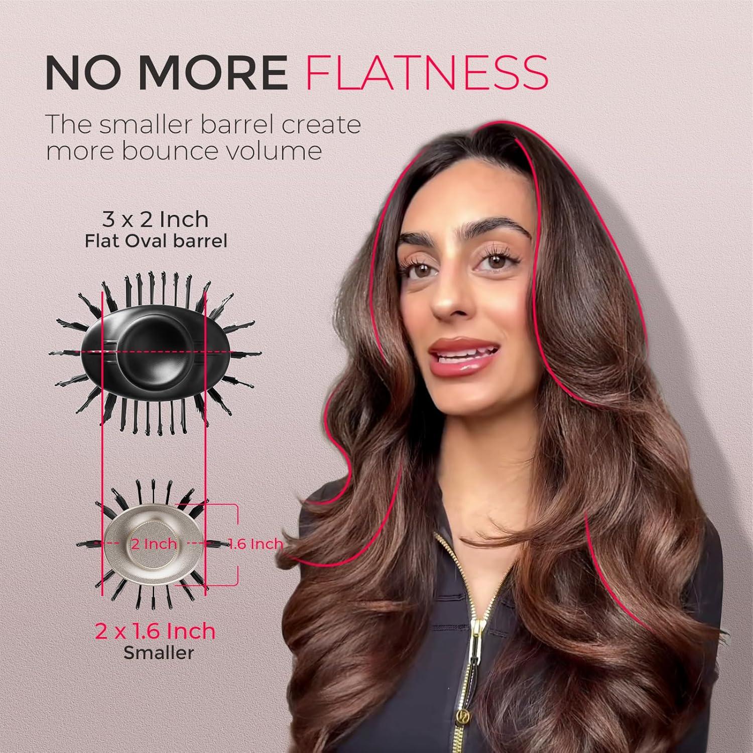 TYMO 2.0 Hair Blow Dryer Brush – Blowout Hot Air Brush, One Step Volumizer, Upgraded 2 Inch Barrel Roller Curling Styler, 3X Faster Drying, 0.6 lb Lightweight, Straightener Curling in One, Gold(Gold)