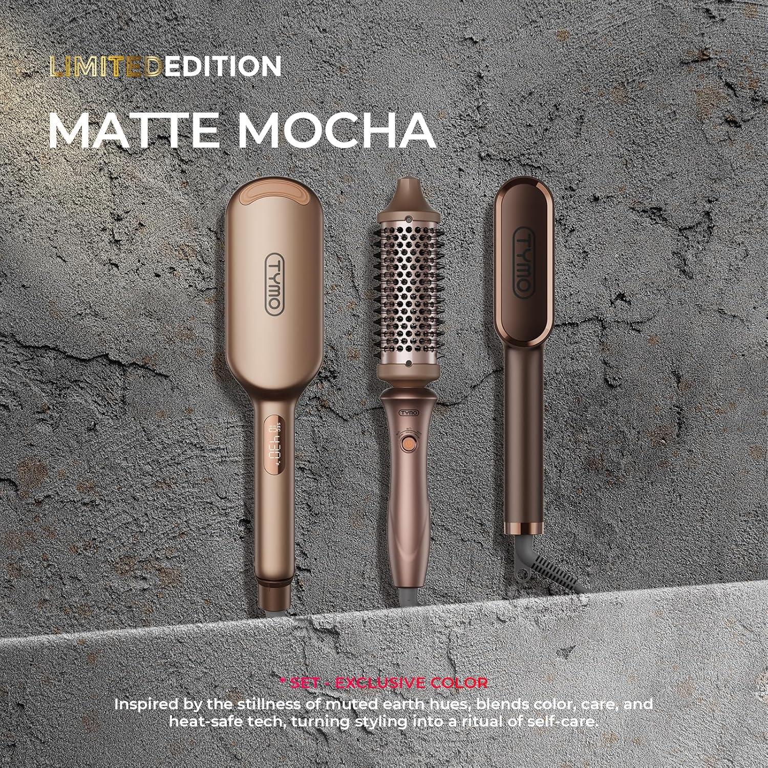 TYMO Limited Edition Styling Set – Include TYMO ROVY Hair Crimper Wave Curling Iron & Ring Plus Straightener Brush & STYLUX Thermal Brush, 3 in 1 Ionic Hair Curler Tool Set for Women