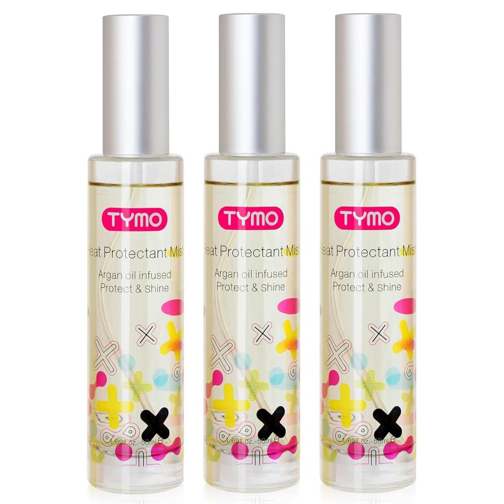 TYMO Heat Protectant Spray for Hair with Argan Oil for Styling Tools, Heat Protection Spray to Smooth & Hydrate, Natural Clean Formulation, Multi-benefit Treatment, Lightweight for All Hair Types(1.69 Fl Oz (Pack of 3))