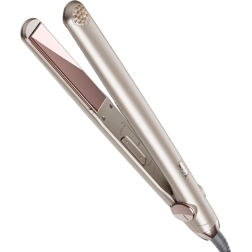 TYMO Flat Iron Hair Straightener – Titanium Hair Straighteners for Women, 1 Inch Professional Travel Flat Iron, Portable Straightener and Curlers with 10s Heat Up, 32 Temp, Dual Voltage & LED Display