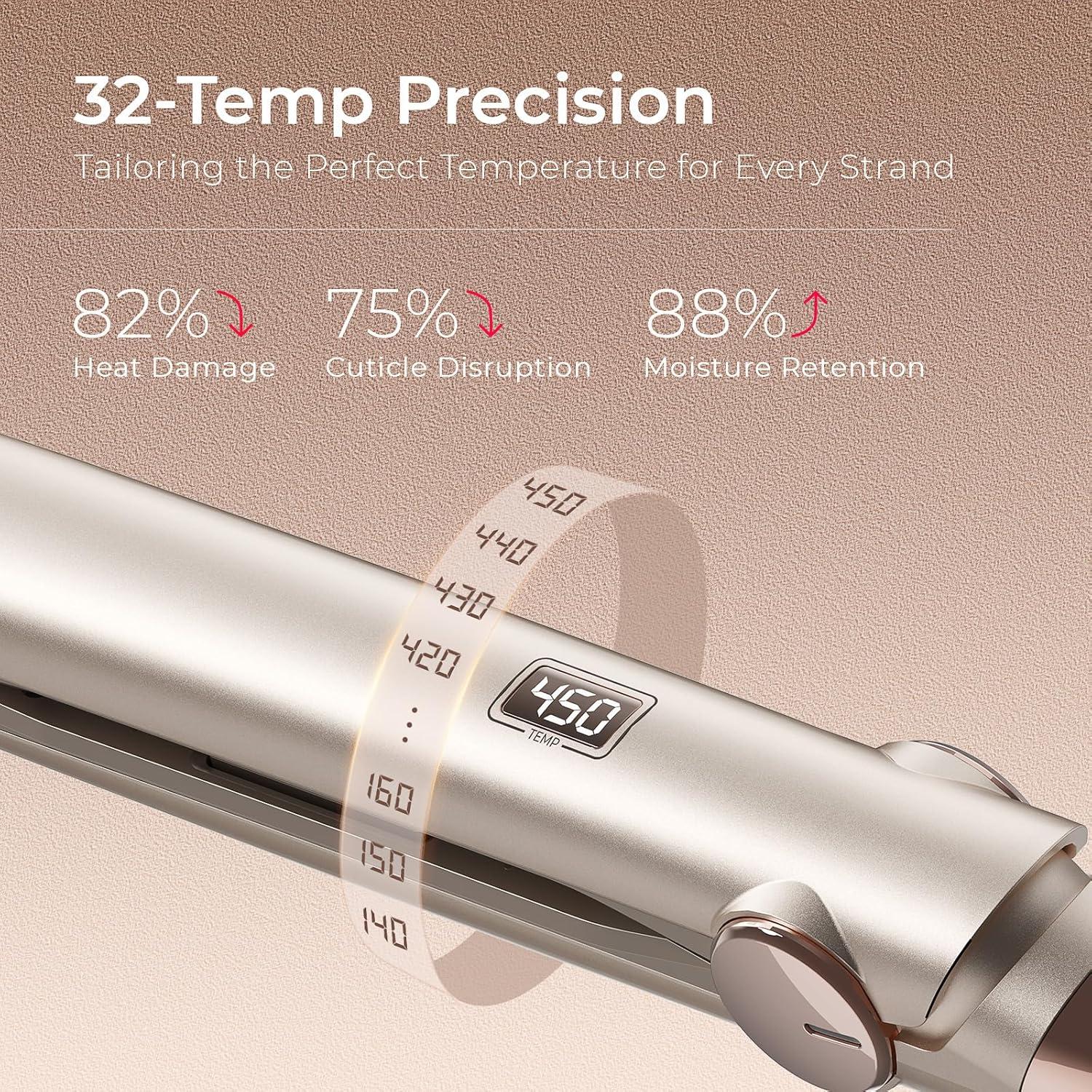 TYMO Flat Iron Hair Straightener – Titanium Hair Straighteners for Women, 1 Inch Professional Travel Flat Iron, Portable Straightener and Curlers with 10s Heat Up, 32 Temp, Dual Voltage & LED Display