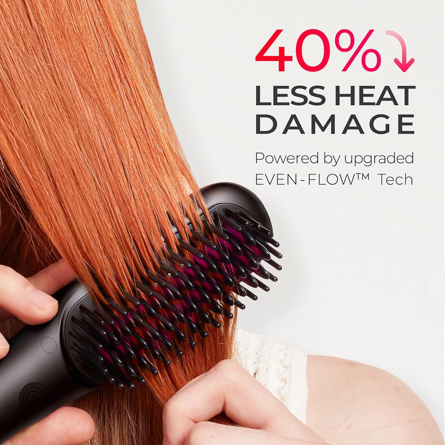 TYMO Portable Hair Straightener Brush – Ionic MINI Straightening Brush for Short Hair, Ionic Hot Comb Straightener for Women, 0.39lb Ultra Lightweight for Travel, 200M Negative Ions, Dual Voltage