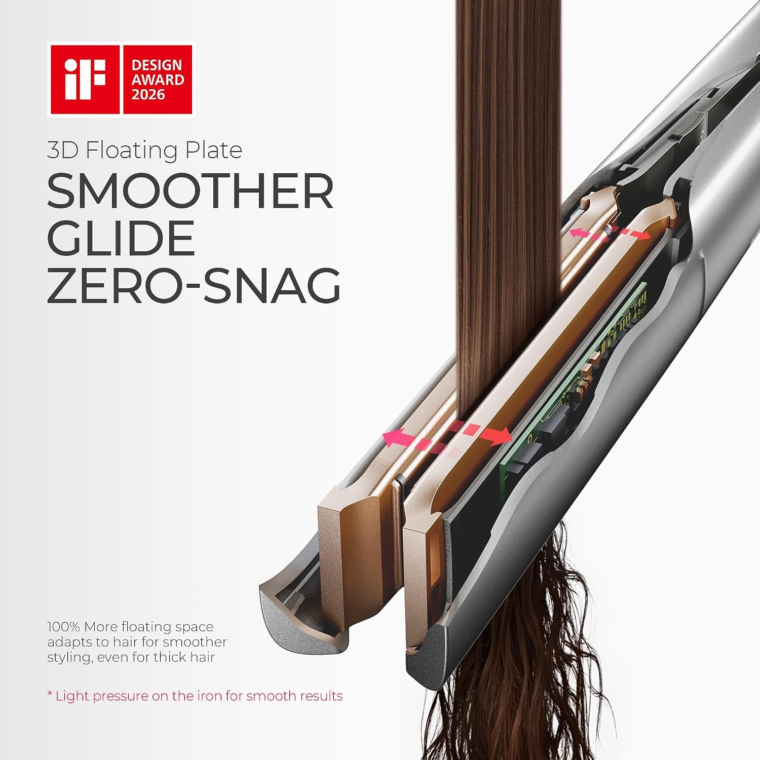 TYMO New-Gen Flat Iron Hair Straightener, 1″ Long Ceramic Plates, 3X Smoother Glide, 2X Faster Styling with Less Damage, FLAIGHT Holo 2 in 1 Straightener and Curler for Women, 500M Ions, Metal Grey(Metal Grey)