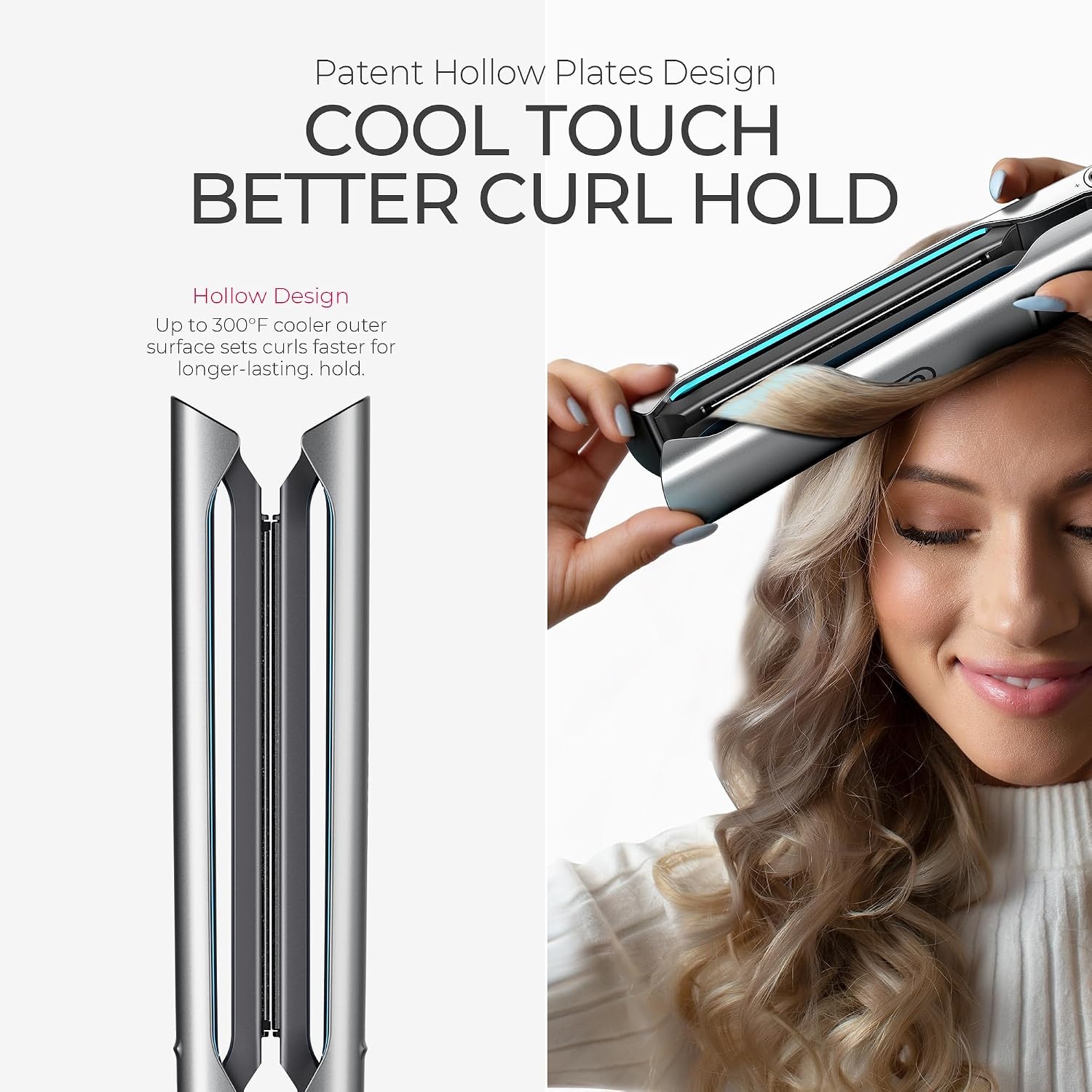 TYMO New-Gen Flat Iron Hair Straightener, 1″ Long Ceramic Plates, 3X Smoother Glide, 2X Faster Styling with Less Damage, FLAIGHT Holo 2 in 1 Straightener and Curler for Women, 500M Ions, Metal Grey(Metal Grey)