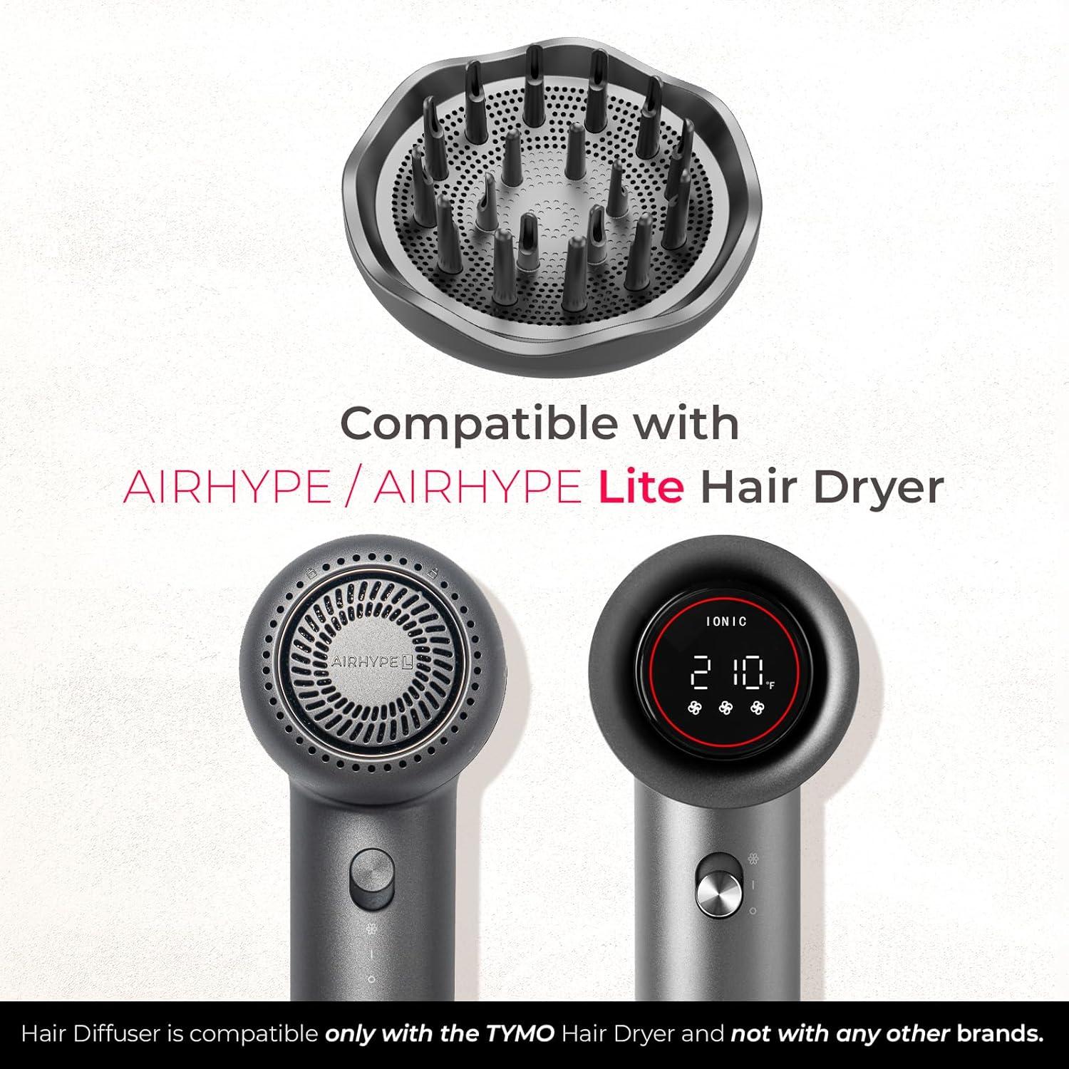 Bundle Includes: TYMO AIRHYPE Lite Hair Dryer x1, Diffuser Attachment x1, Concentrator x1