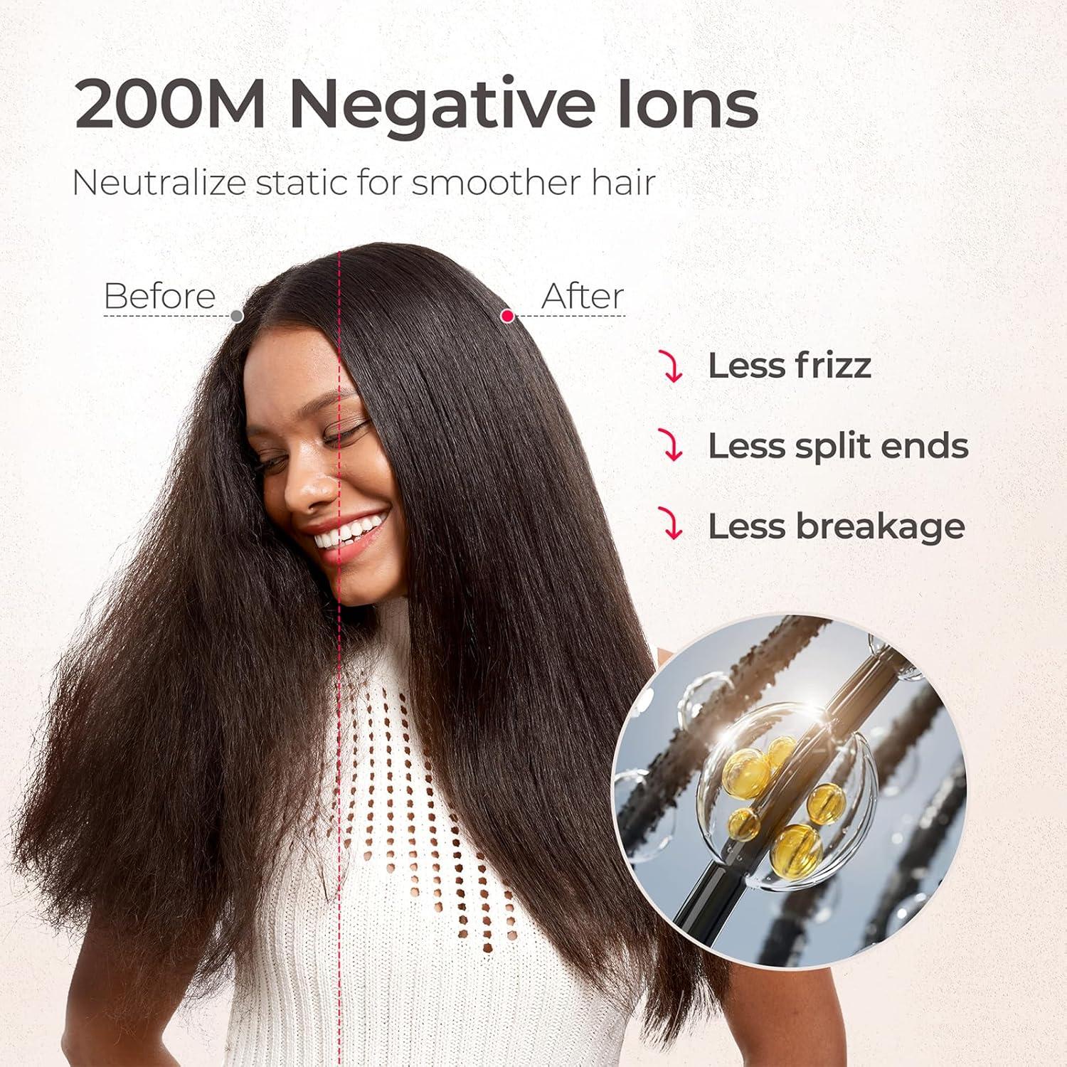 TYMO Hair Dryer Brush Blow Dryer Brush in One, Hot Air Brushes with 3 Barrels as Dryer Volumizer Straightener, Multi-Styler, 110,000 RPM High-Speed Motor Air Wrap, 200M Negative Ions for Frizz-Free