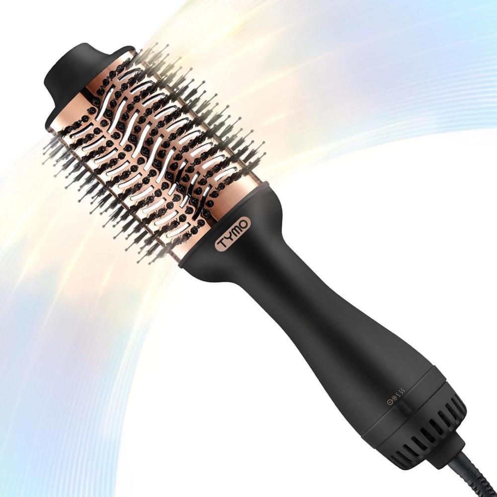 TYMO Hair Dryer Brush Blow Dryer Brush in One, 4 in 1 Ionic Hairdryer and Styler Volumizer with Oval Titanium Barrel, Hot Air Straightener for Smooth Frizz-Free Blowout, Gold(Gold)