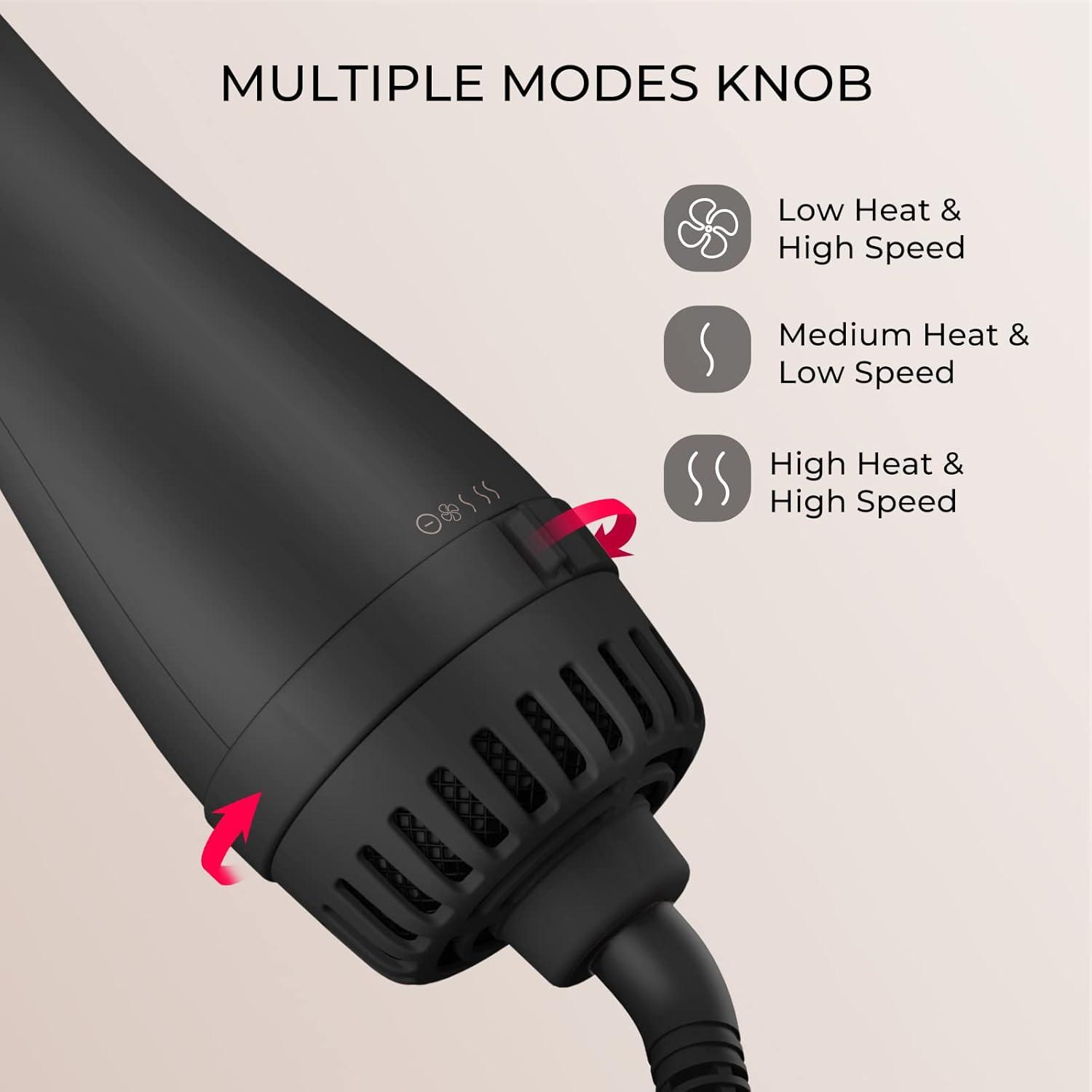 TYMO Hair Dryer Brush Blow Dryer Brush in One, 4 in 1 Ionic Hairdryer and Styler Volumizer with Oval Titanium Barrel, Hot Air Straightener for Smooth Frizz-Free Blowout, Gold(Gold)