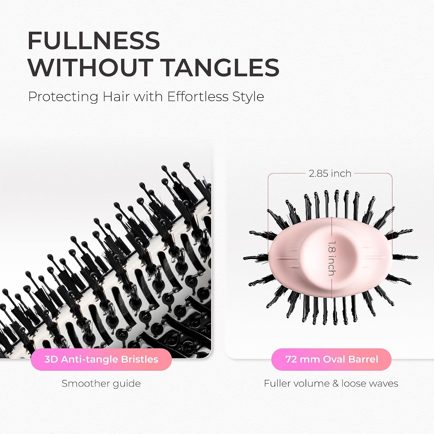 TYMO Hair Dryer Brush Blow Dryer Brush in One, 4 in 1 Ionic Hairdryer and Styler Volumizer with Oval Titanium Barrel, Hot Air Straightener for Smooth Frizz-Free Blowout, Gold, 2 Inch(Pink)