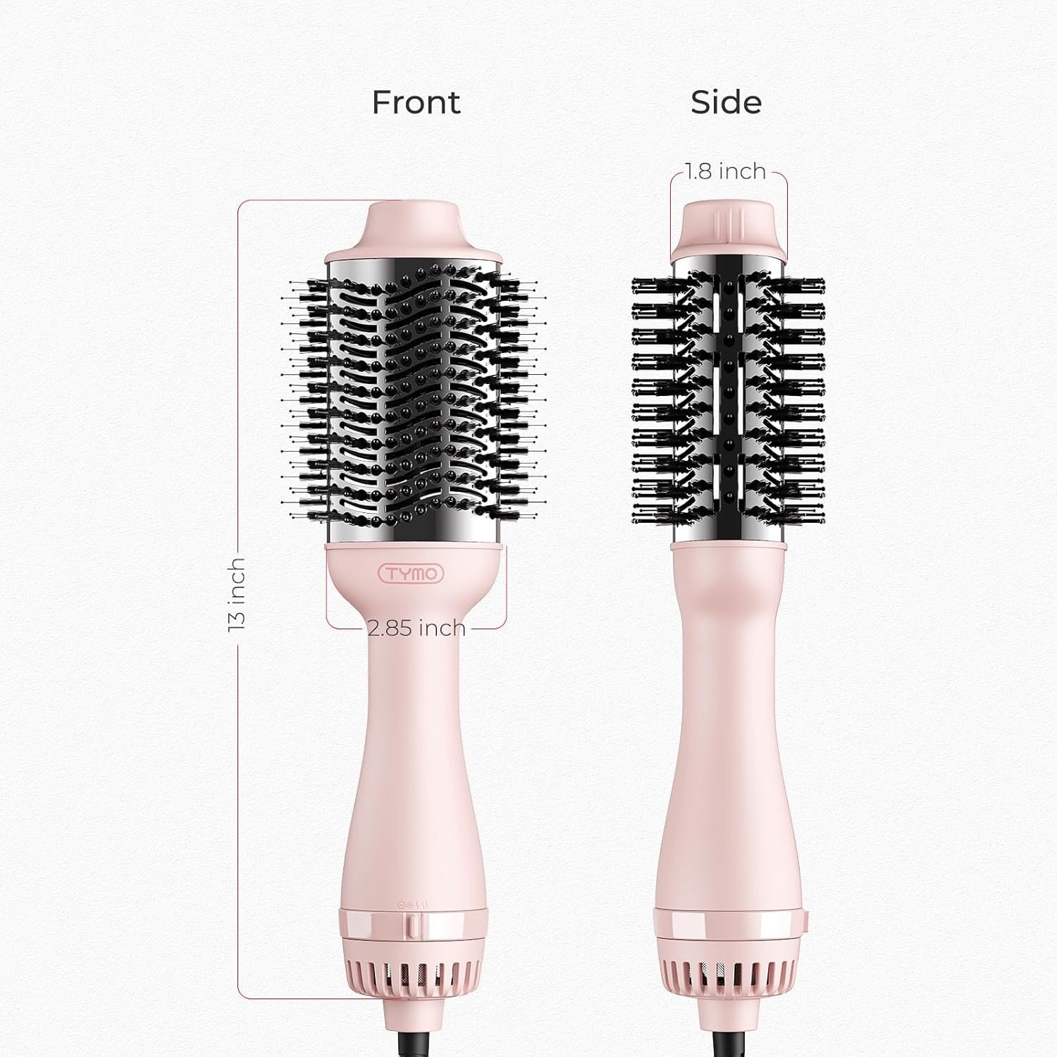 TYMO Hair Dryer Brush Blow Dryer Brush in One, 4 in 1 Ionic Hairdryer and Styler Volumizer with Oval Titanium Barrel, Hot Air Straightener for Smooth Frizz-Free Blowout, Gold, 2 Inch(Pink)