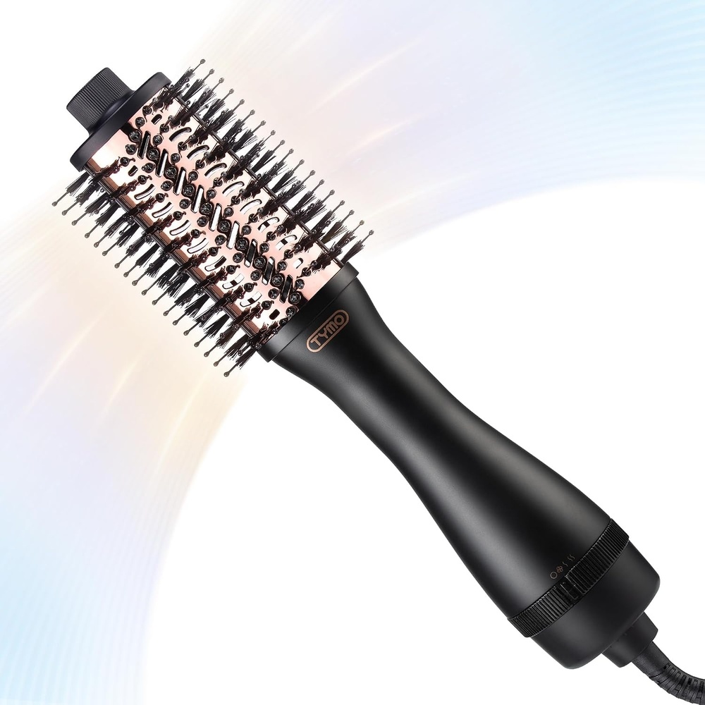 TYMO Hair Dryer Brush Blow Dryer Brush in One, 4 in 1 Ionic Hairdryer and Styler Volumizer with Oval Titanium Barrel, Hot Air Straightener for Smooth Frizz-Free Blowout, Gold, 2 Inch(Gold)