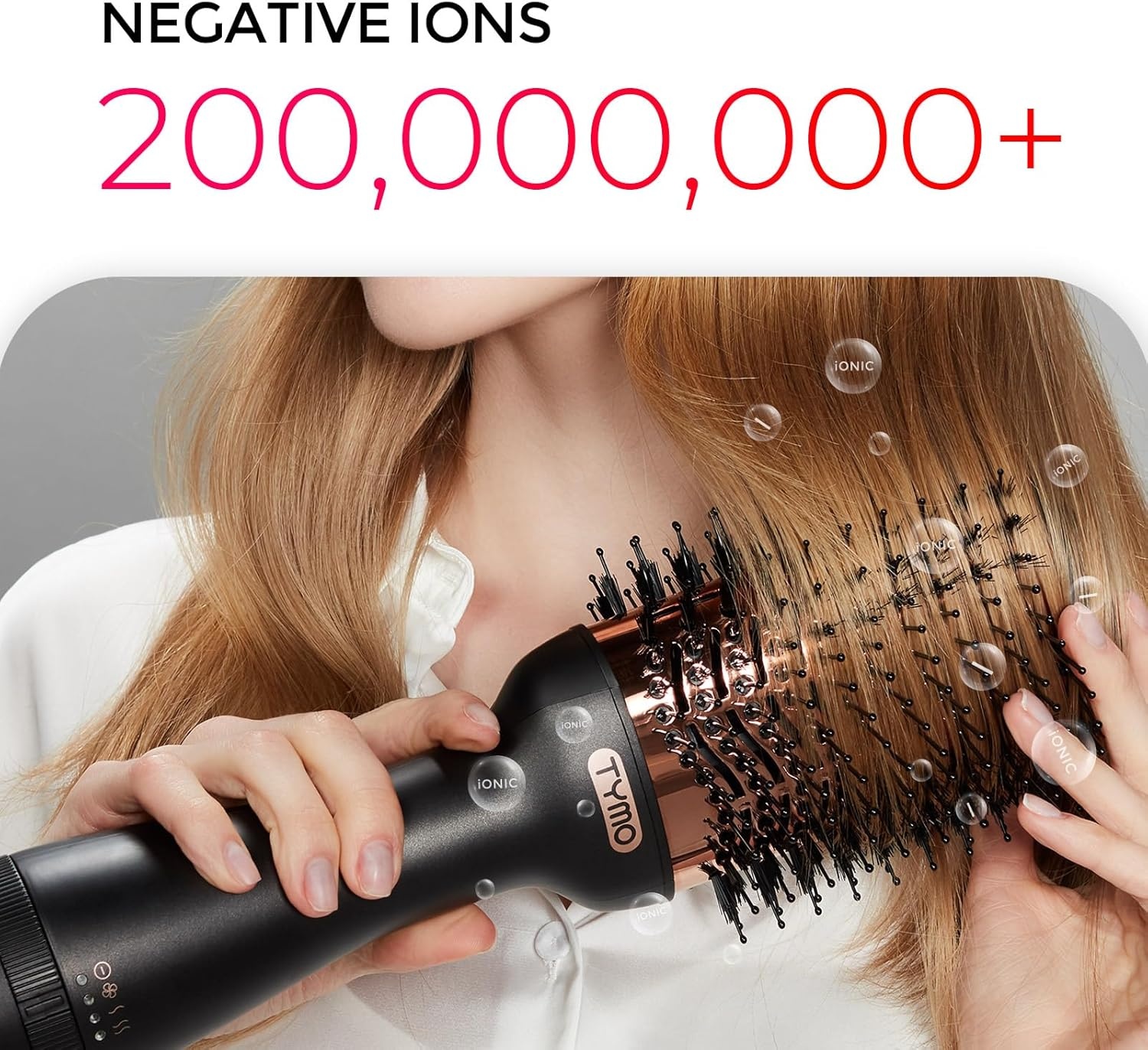 TYMO Hair Dryer Brush Blow Dryer Brush in One, 4 in 1 Ionic Hairdryer and Styler Volumizer with Oval Titanium Barrel, Hot Air Straightener for Smooth Frizz-Free Blowout, Gold, 2 Inch(Gold)