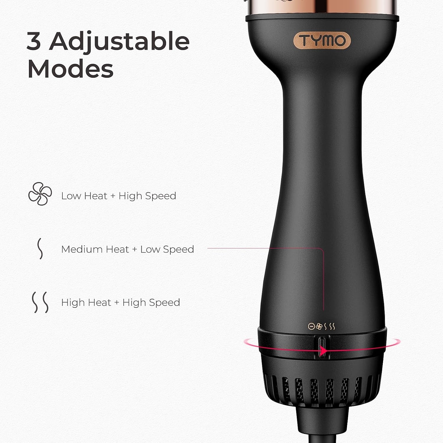 TYMO Hair Dryer Brush Blow Dryer Brush in One, 4 in 1 Ionic Hairdryer and Styler Volumizer with Oval Titanium Barrel, Hot Air Straightener for Smooth Frizz-Free Blowout, Gold, 2 Inch(Gold)