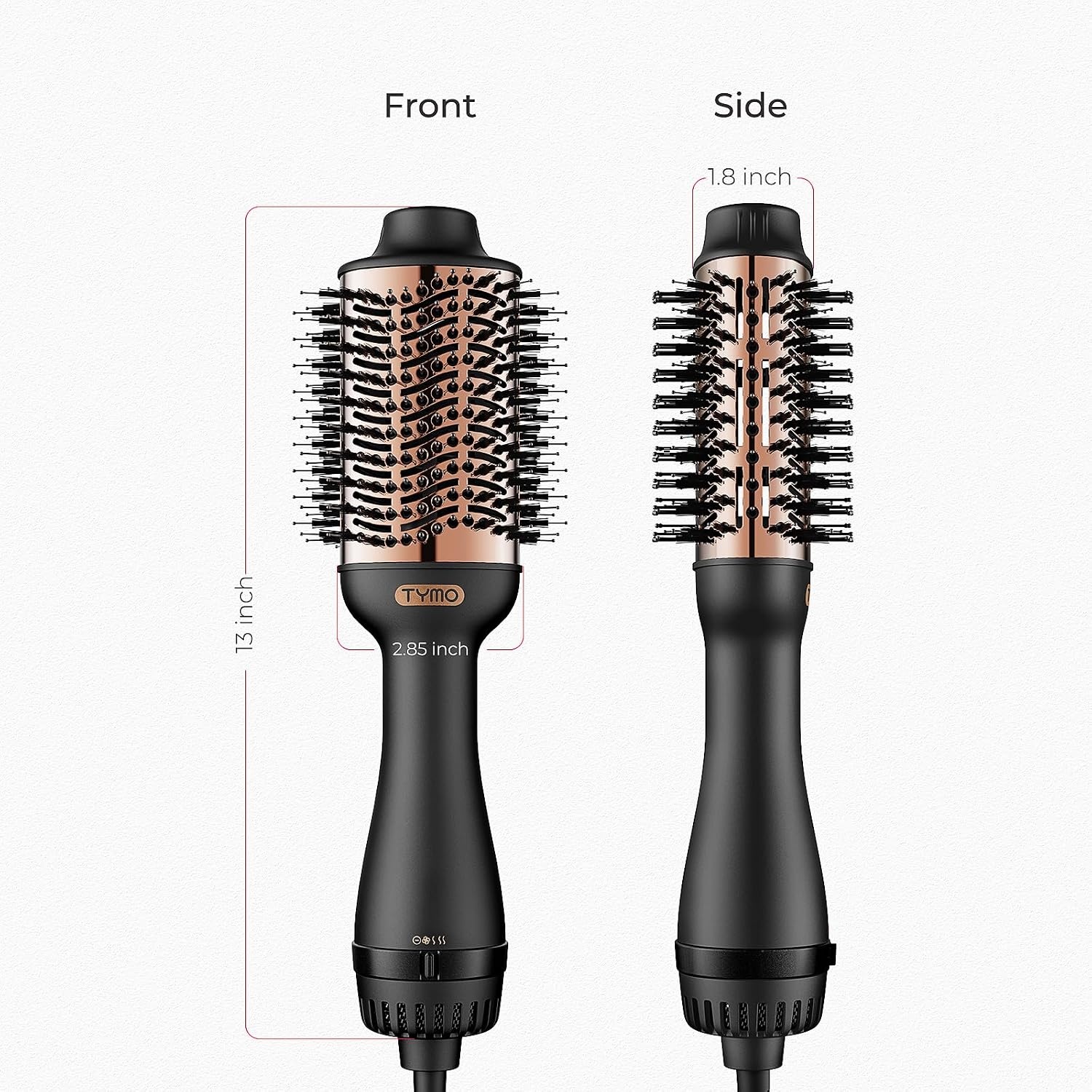 TYMO Hair Dryer Brush Blow Dryer Brush in One, 4 in 1 Ionic Hairdryer and Styler Volumizer with Oval Titanium Barrel, Hot Air Straightener for Smooth Frizz-Free Blowout, Gold, 2 Inch(Gold)