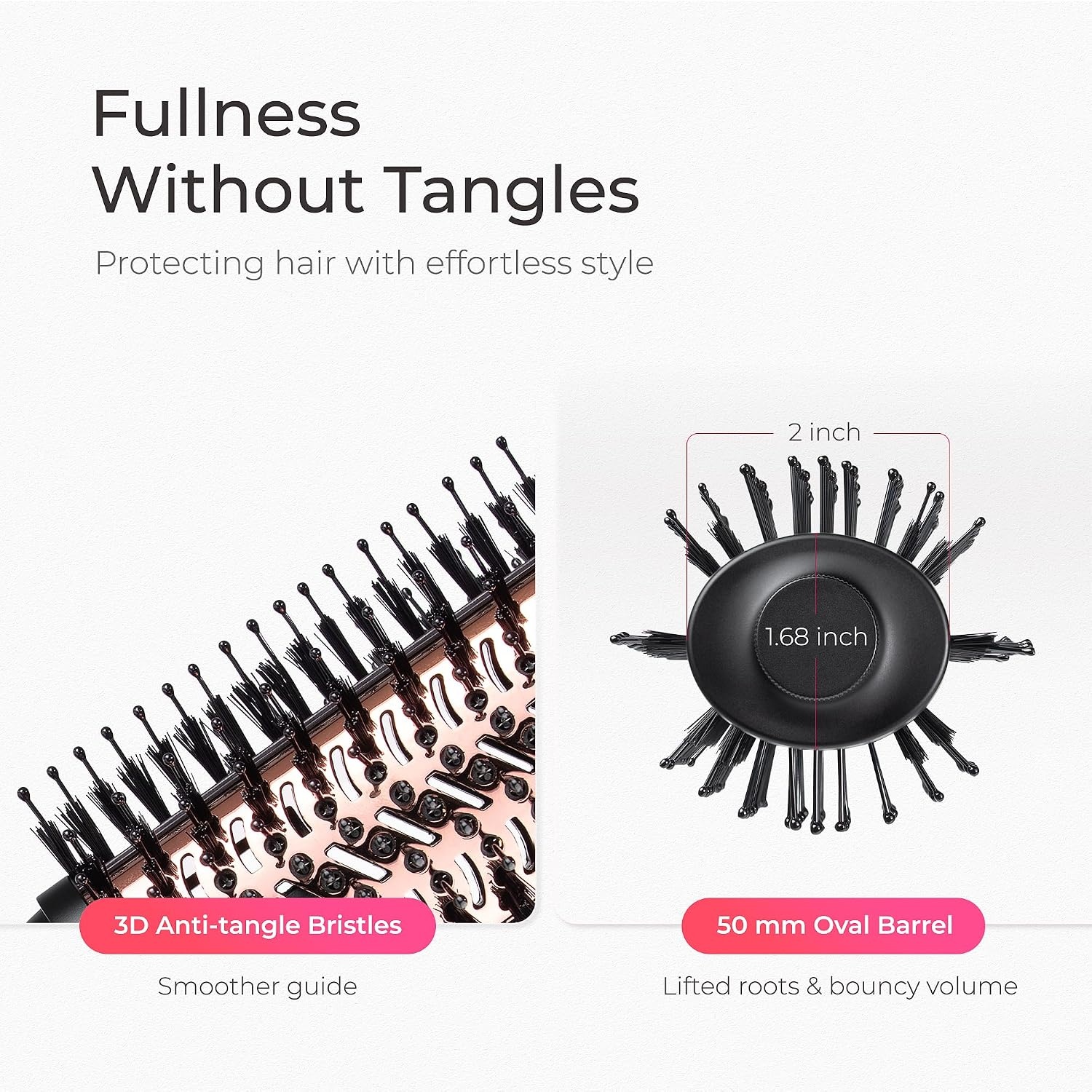 TYMO Hair Dryer Brush Blow Dryer Brush in One, 4 in 1 Ionic Hairdryer and Styler Volumizer with Oval Titanium Barrel, Hot Air Straightener for Smooth Frizz-Free Blowout, Gold, 2 Inch(Gold)