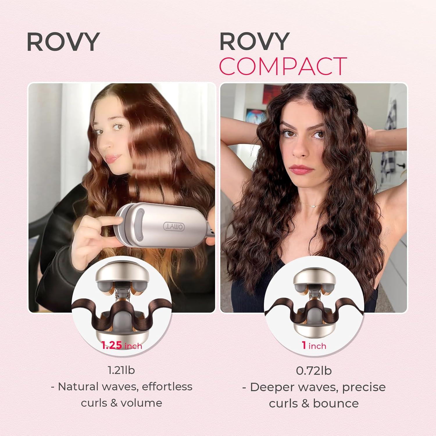 Curling Iron Hair Crimper Waver – TYMO ROVY Beach Waves Curling Wand, Ionic Deep Waver Hair Curler Tool with Ceramic 3 Barrel for Women, Dual Voltage, Anti-Scald, Easy to Use, Pink, 1.25 Inch(Elegant Gold)