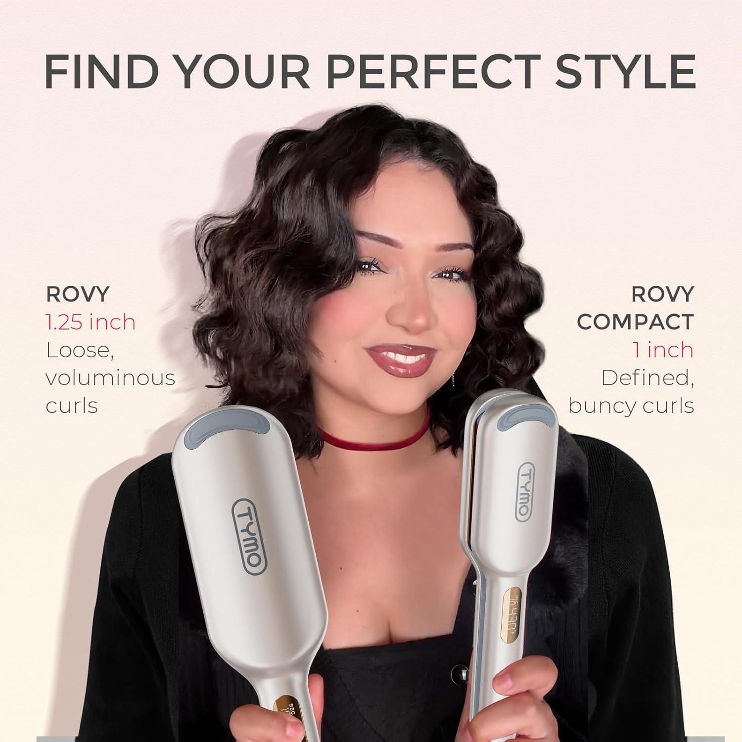 Curling Iron Hair Crimper Waver – TYMO ROVY Beach Waves Curling Wand, Ionic Deep Waver Hair Curler Tool with Ceramic 3 Barrel for Women, Dual Voltage, Anti-Scald, Easy to Use, Pink, 1.25 Inch(Elegant Gold)