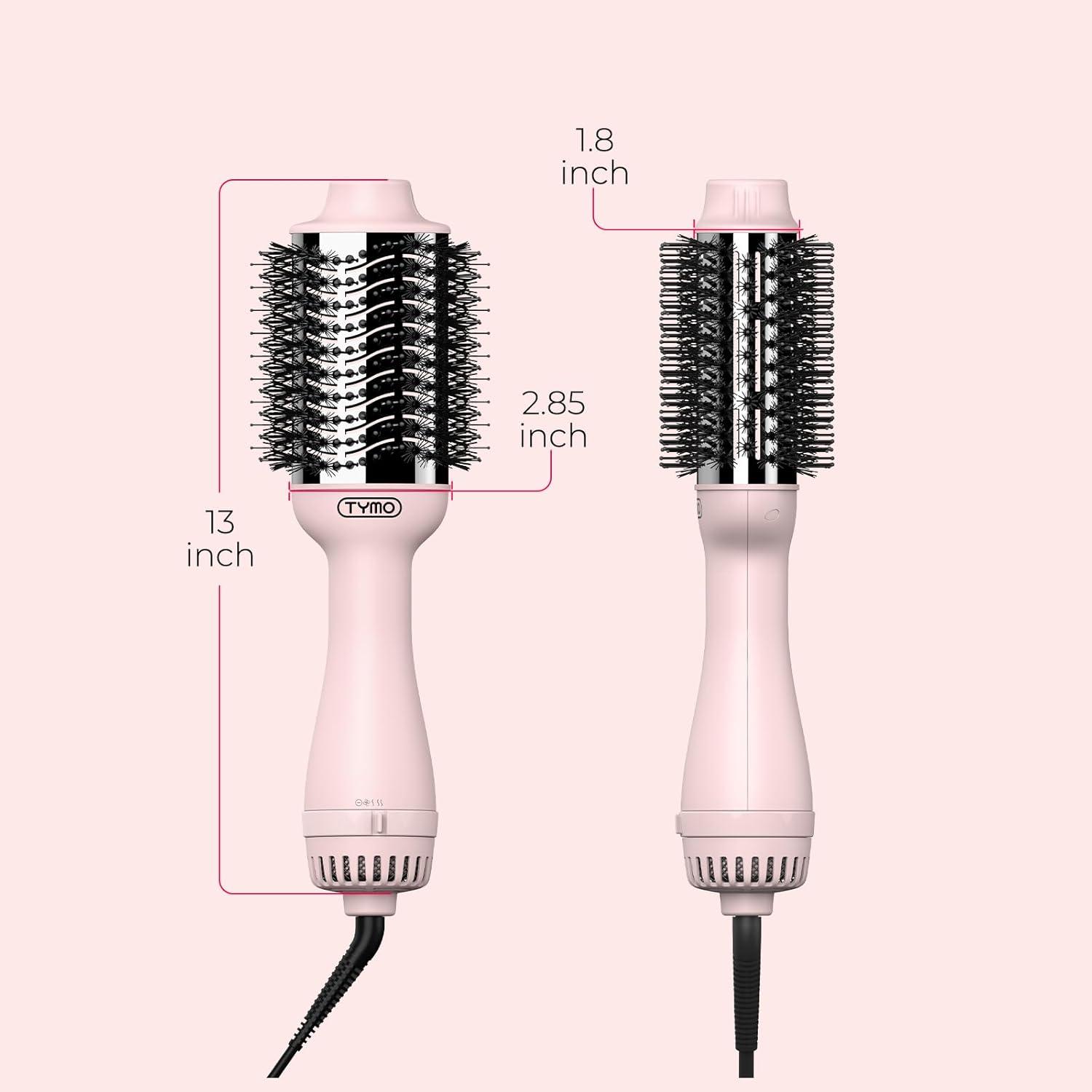 TYMO Hair Dryer Brush Blow Dryer Brush in One, 4 in 1 Ionic Hairdryer and Styler Volumizer with Oval Titanium Barrel, Hot Air Straightener for Smooth Frizz-Free Blowout, Gold(Pink)