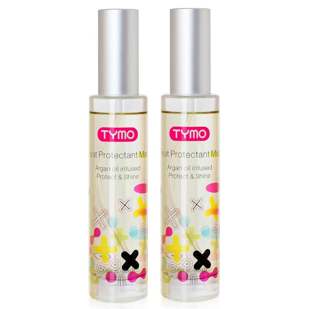 TYMO Heat Protectant Spray for Hair with Argan Oil for Styling Tools, Heat Protection Spray to Smooth & Hydrate, Natural Clean Formulation, Multi-benefit Treatment, Lightweight for All Hair Types(1.69 Fl Oz (Pack of 2))