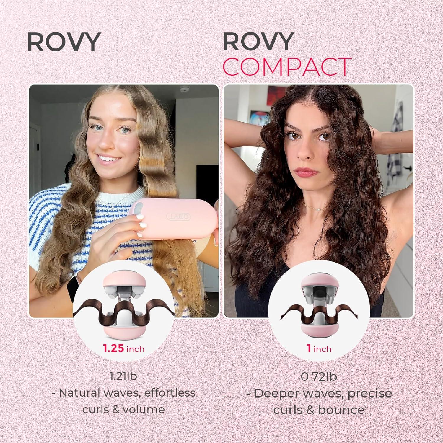 Curling Iron Hair Crimper Waver – TYMO ROVY Beach Waves Curling Wand, Ionic Deep Waver Hair Curler Tool with Ceramic 3 Barrel for Women, Dual Voltage, Anti-Scald, Easy to Use, Pink, 1.25 Inch(Pink)