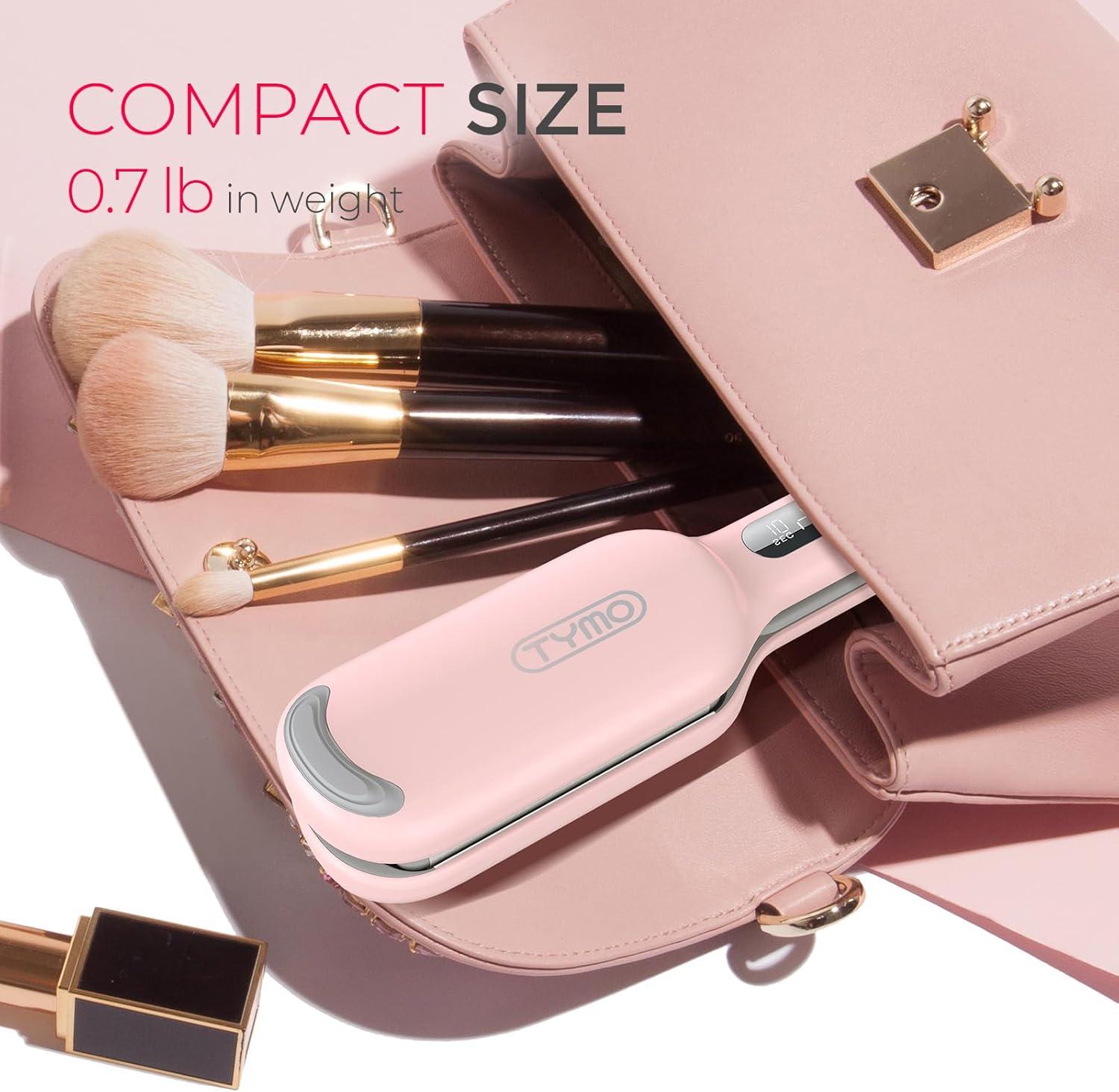 Curling Iron Hair Crimper Waver – TYMO ROVY Beach Waves Curling Wand, Ionic Deep Waver Hair Curler Tool with Ceramic 3 Barrel for Women, Dual Voltage, Anti-Scald, Easy to Use, Pink, 1.25 Inch(Pink)